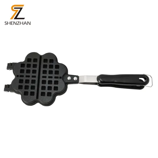Factory Direct Kitchenware: Non-Stick Grill Pan, Flower Type Aluminum Double-Sided Waffle Baking Pan & Fry Pans