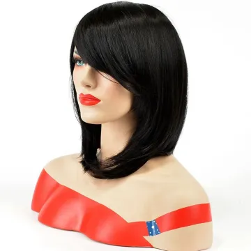 Cheap Synthetic hair short natural straight synthetic hair wig for young women
