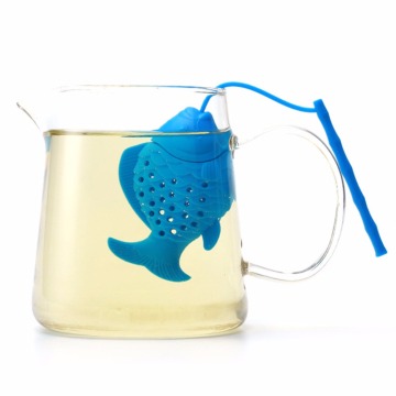 Cute Fish Shape Tea Infuser Food Grade Silicone Spice Herbal Tea Strainer Loose Leaf Filter Fish Shape Tea Ball Accessories