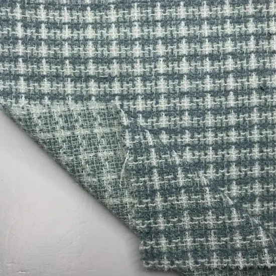 Polyester Lurexy Metallic Yarn Dyed Plaid Tweed Fabric