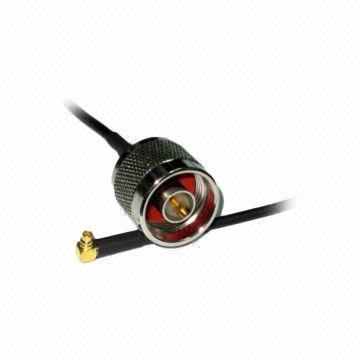 RF Cable, N Right Angle Male to MCX Right Angle Male connector, Impedance 50 Ohms