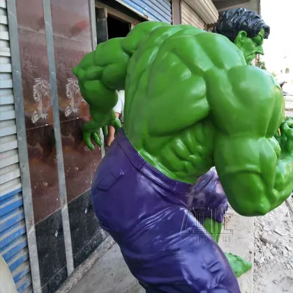 Outdoor Resin Life Size Marvel Fiberglass Hulk Statue Sculpture