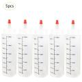 5PCS 250ML Plastic Needle-nosed Bottle With Scale Squeeze Bottle With Leak-Proof Cap Sauce Bottle Salad Squeeze Bottle