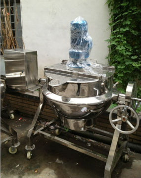 Sanitary Tilting & keep warm 500 liter steam jacketed cooking kettle