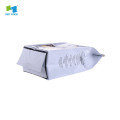 self stand flat bottom aluminum foil plastic coffee bags with tintie