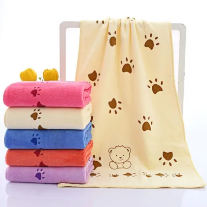 Kids Baby Animal Heart Print Bath Towel Cute Towel Baby Cartoon Absorbent Drying Swimwear Baby Cotton Kids Towels 2020