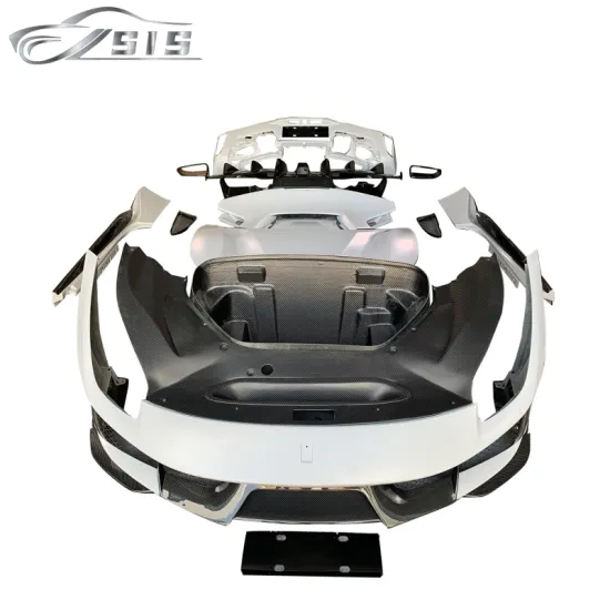 D488 Wide Body Kits: F488 DRY Carbon Fiber Full Bumpers and Hood PIS Kit