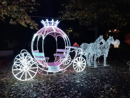 3D LED Princess Cinderella Pumpkin Carriage Motif Lights for Wedding Decoration