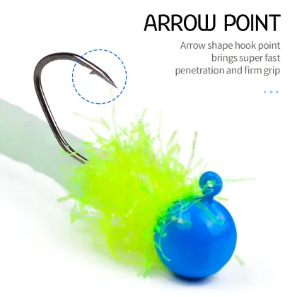 OEM 1g/2g/4g Biomimetic Lead Head Feather Fishing Hooks