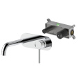 Brass Wall Mount Bathroom Faucet Brushed Nickel