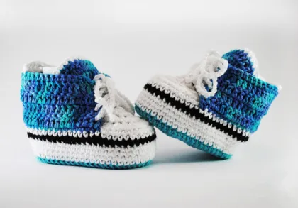 Knitted newborn booties Cotton soft converse shoes