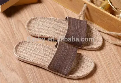 Wholesale straw mat slipper EVA comfortable slipper flax
