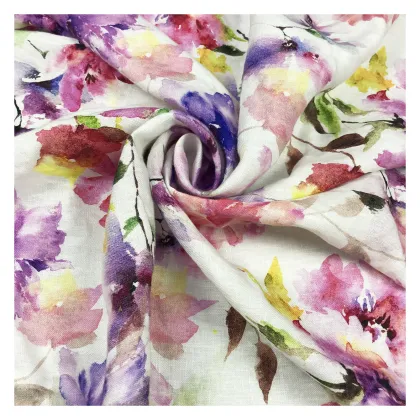 Custom Digital Printing Stonewash Flora Fabric