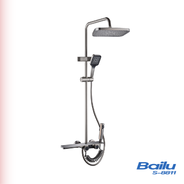 BAILU S-8811 Luxury Bathroom Shower Set with Square Rainfall Shower