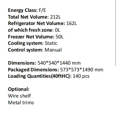 144cm 212L Static Bottom-Freezer Refrigerators BRF-28BIAA - Home Kitchen Appliances