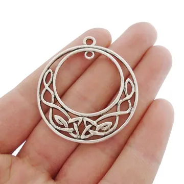 10 x Celtics Knot Dangle Connector Round Circle Necklace Charms Pendants for Jewelry Making Findings 44x40mm