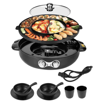 2022 Electric Indoor BBQ Grill Pan: Smokeless BBQ Grill & Hot Pot