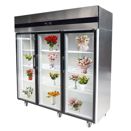 Supermarket fruit and vegetable refrigerator