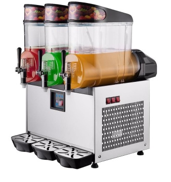 Manufacturer Margarita Slushy Machine - 15L Capacity 3 Bowl Tank Steel Plastic Frozen Drink Dispenser