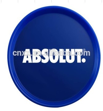 PP/PS/ABS Dia 37cm *2.6cm Plastic round barware serving tray/anti-skid anti-slip tray