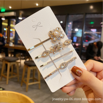 Korean Fashion Rhinestone Hair Clips and Pins Set for Long Hair