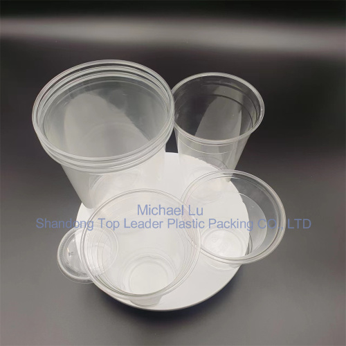 clear PLA cup different oz with FLAT lids