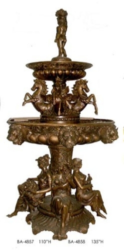 Fontana di giardino esterno di acqua bronzo con Signore