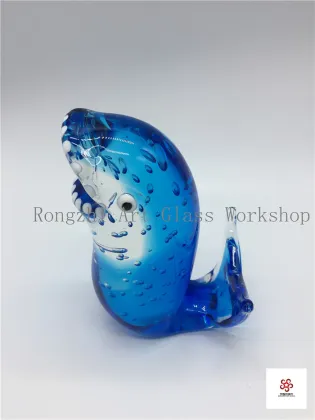 Blue Shark Glass Sculpture