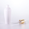 Special Shape White Lotion Bottle with Golden Pump