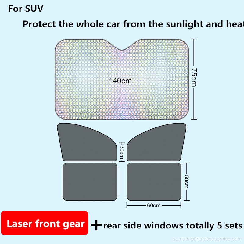 Reflective 4 Pieces Portable Static Sunshade for Car