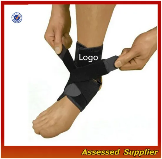 Wholesale Breathable Black and Blue Neoprene Ankle Support One Size--ZP01155