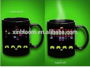 2015 new magic ceramic game color changing mug,creative heat transfer printing cup