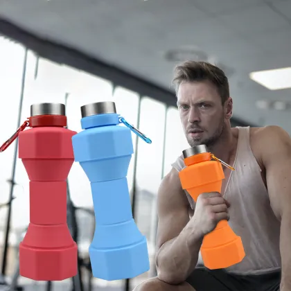 Multifunctional Collapsible Silicone Water Bottle Outdoor Sports Gym Food Grade Silicone Collapsible Water Bottle