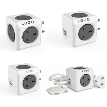 Pop UK Electrical Socket Power Cube med USB Smart Plugs