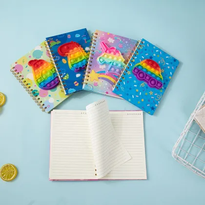 Personalized Silicone Pop It Notebook with Unicorn Cartoon Design: A Stylish Stress Relief Tool for Students