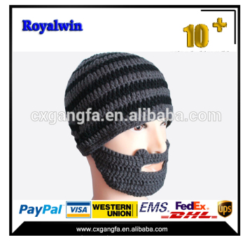 wholesale hand knitted crochet hook knitted 100% Acrylic hats kid Santa Clausb /Father Christmas beard hat beanie