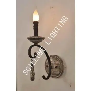 Vintage lighting fixtures 1 light wooden wall lamp scones LRR-AGB