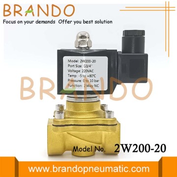 2W200-20 3/4 &#39;&#39;2 웨이 정상 직접 직접 연기 놋쇠 솔레노이드 워터 밸브 12V 24V 110V 220V DC AC