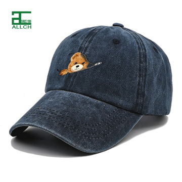 Customized Oxford Fabric 6-Panel Embroidery Hat with Bows
