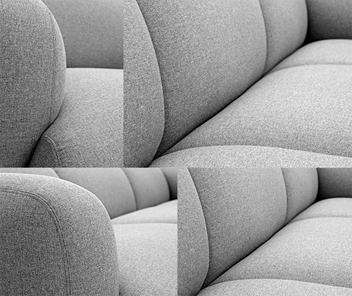 Fabric Upholstered Swell Sofa