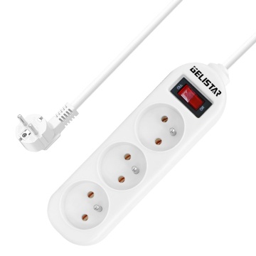 Europe Power Strip 3 Banden Französische Sockel mit Switch