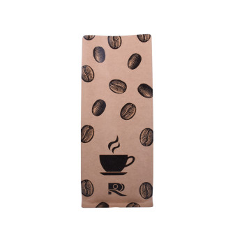 Pochette à soufflet latérale pour sac kraft café à fermeture éclair refermable