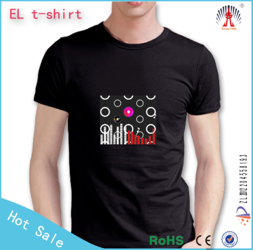 custom el t shirt/el sound activated t shirt/sound activated led t shirt