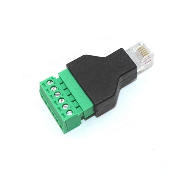 RJ12 6P6C Male to Screw Terminal 6 Pin Splitter for CCTV