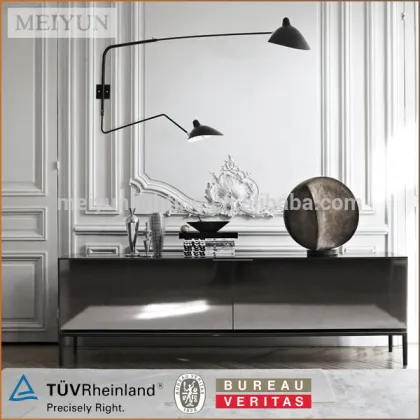 2016 Replica Serge Mouille black iron two arms modern designs wall lamp