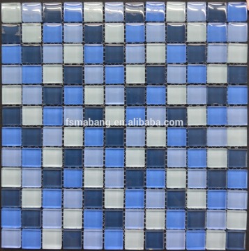 MB160401 Interior decorative tiles square shape mix color crystal glass mosaic for swimming pool