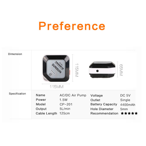 Sunsun Electric Aquarium Mini Dc Air Pump