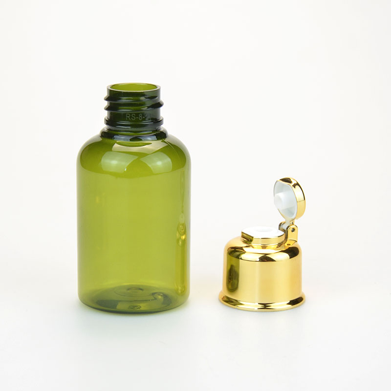 Atacado 30ml 50ml Hotel Packaging Cosmetic Mini Pet Olive Oil Soap Shamoo Loção Top Cap Bottle