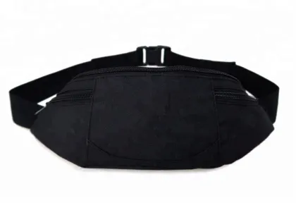 Durable black polyester outdoor custom waist bag