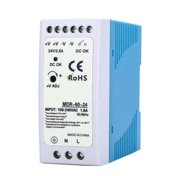 MDR-60-24 60W DC 24V 2.5A Έξοδος AC 110V/220V Εισαγωγή Ενιαίας ομάδας Ενεργοποίηση τροφοδοσίας: Προδιαγραφές και χαρακτηριστικά